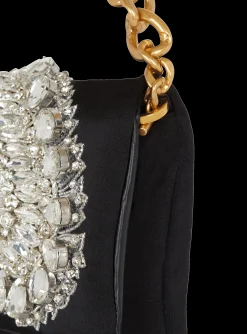 Women Balmain 1945 Soft Embroidered Satin Clutch