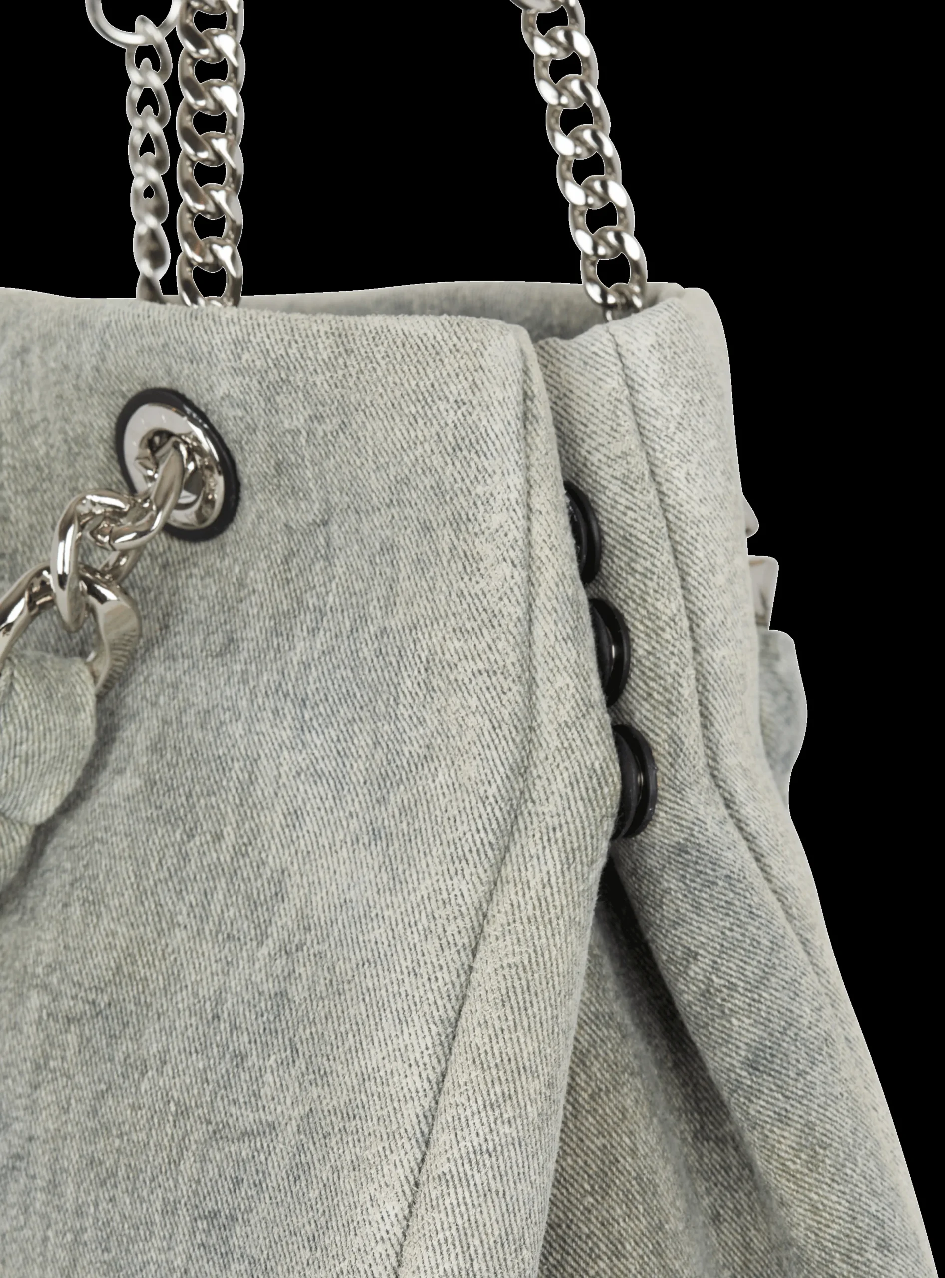Women Balmain 1945 Soft Faded Denim Tote Bag