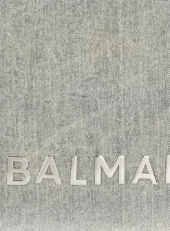 Women Balmain 1945 Soft Faded Denim Tote Bag