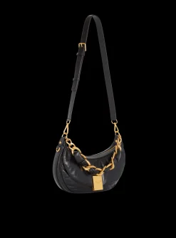 Women Balmain 1945 Soft Hobo Bag In Crinkled Leather