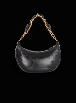 Women Balmain 1945 Soft Hobo Bag In Crinkled Leather