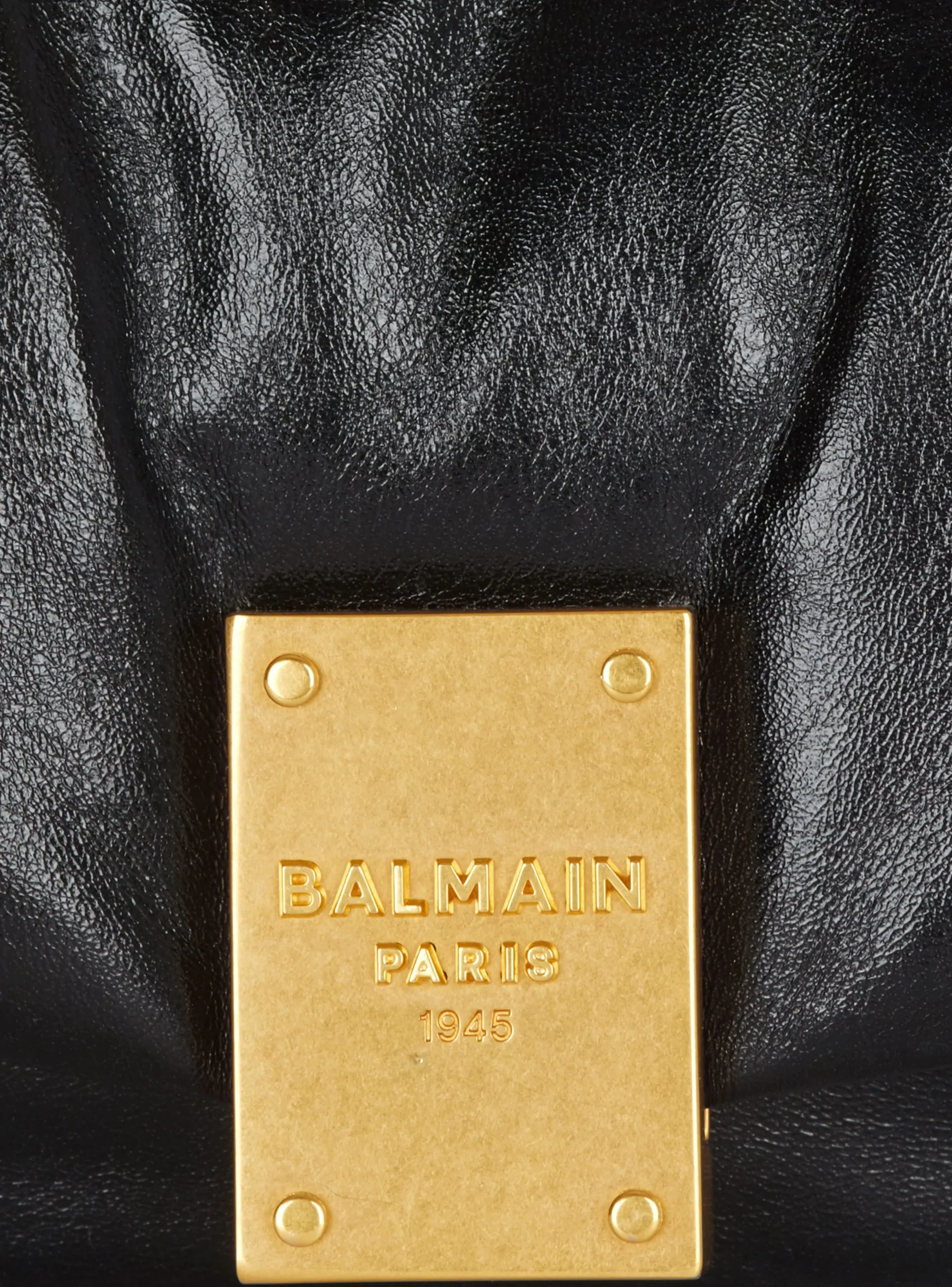 Women Balmain 1945 Soft Hobo Bag In Crinkled Leather