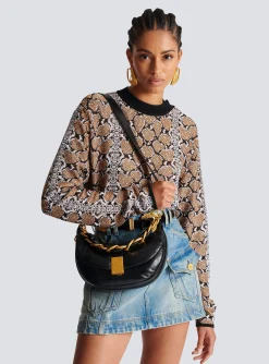 Women Balmain 1945 Soft Hobo Bag In Crinkled Leather