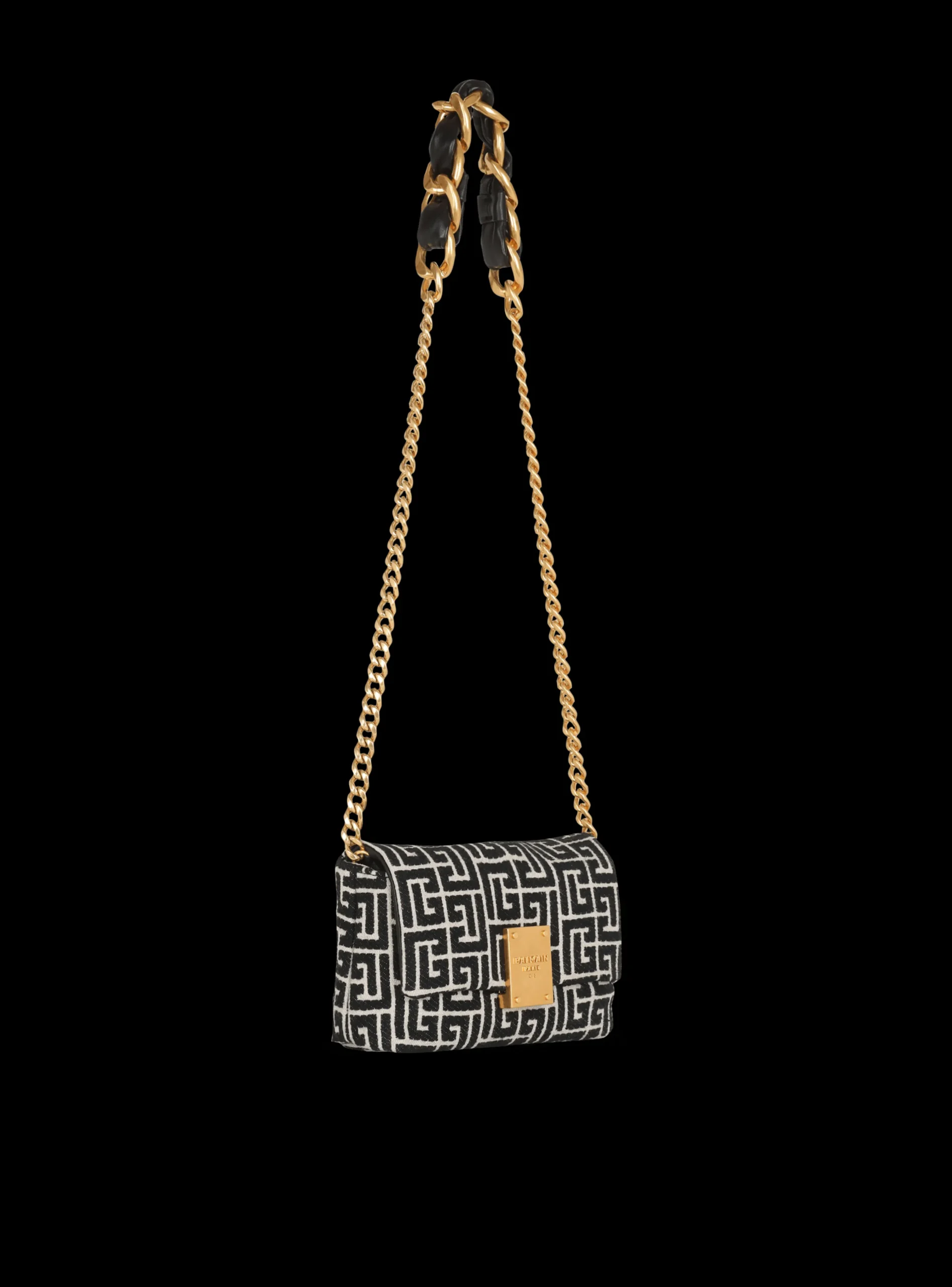 Women Balmain 1945 Soft Mini Bag With Jacquard Monogram