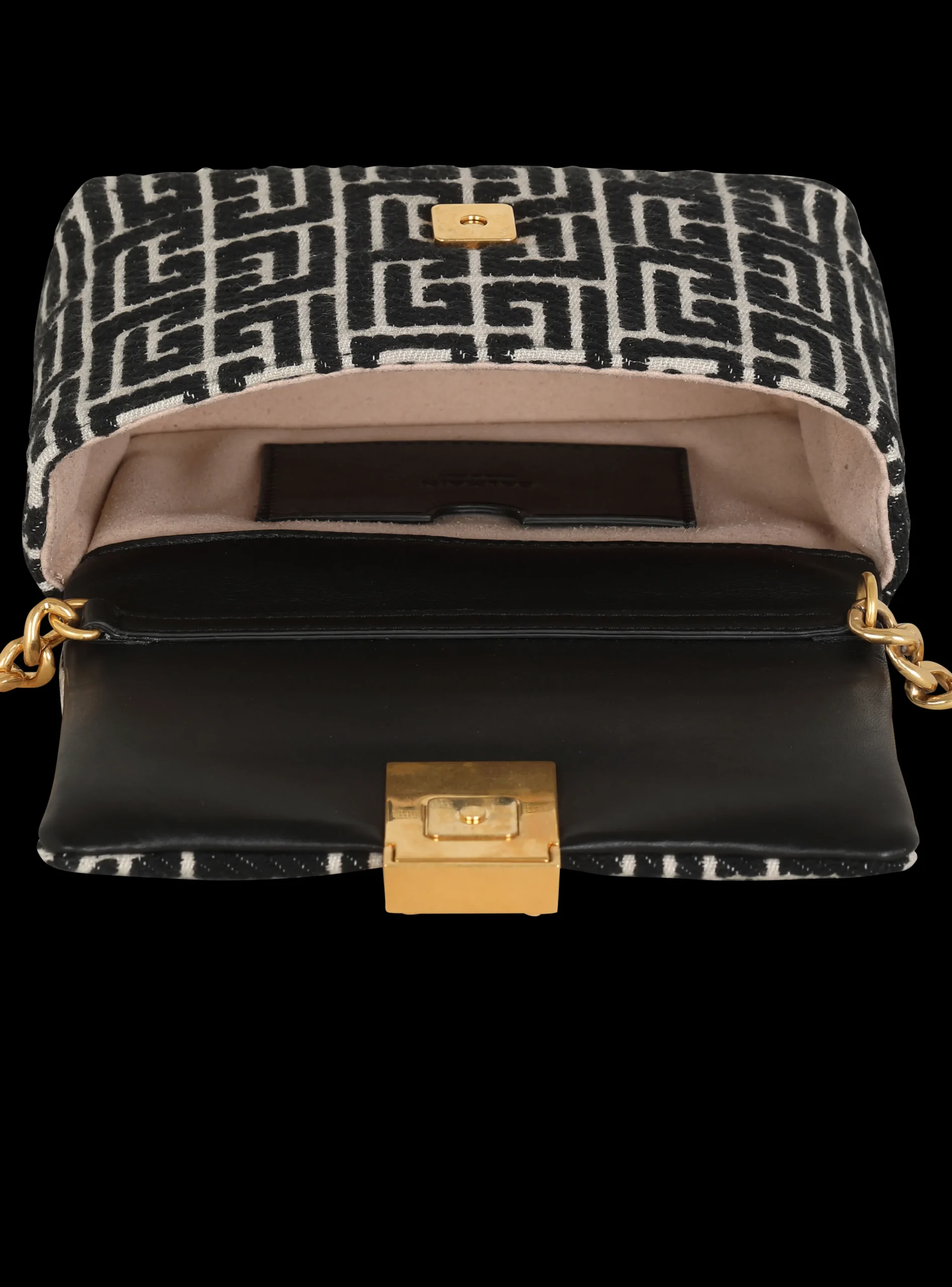 Women Balmain 1945 Soft Mini Bag With Jacquard Monogram