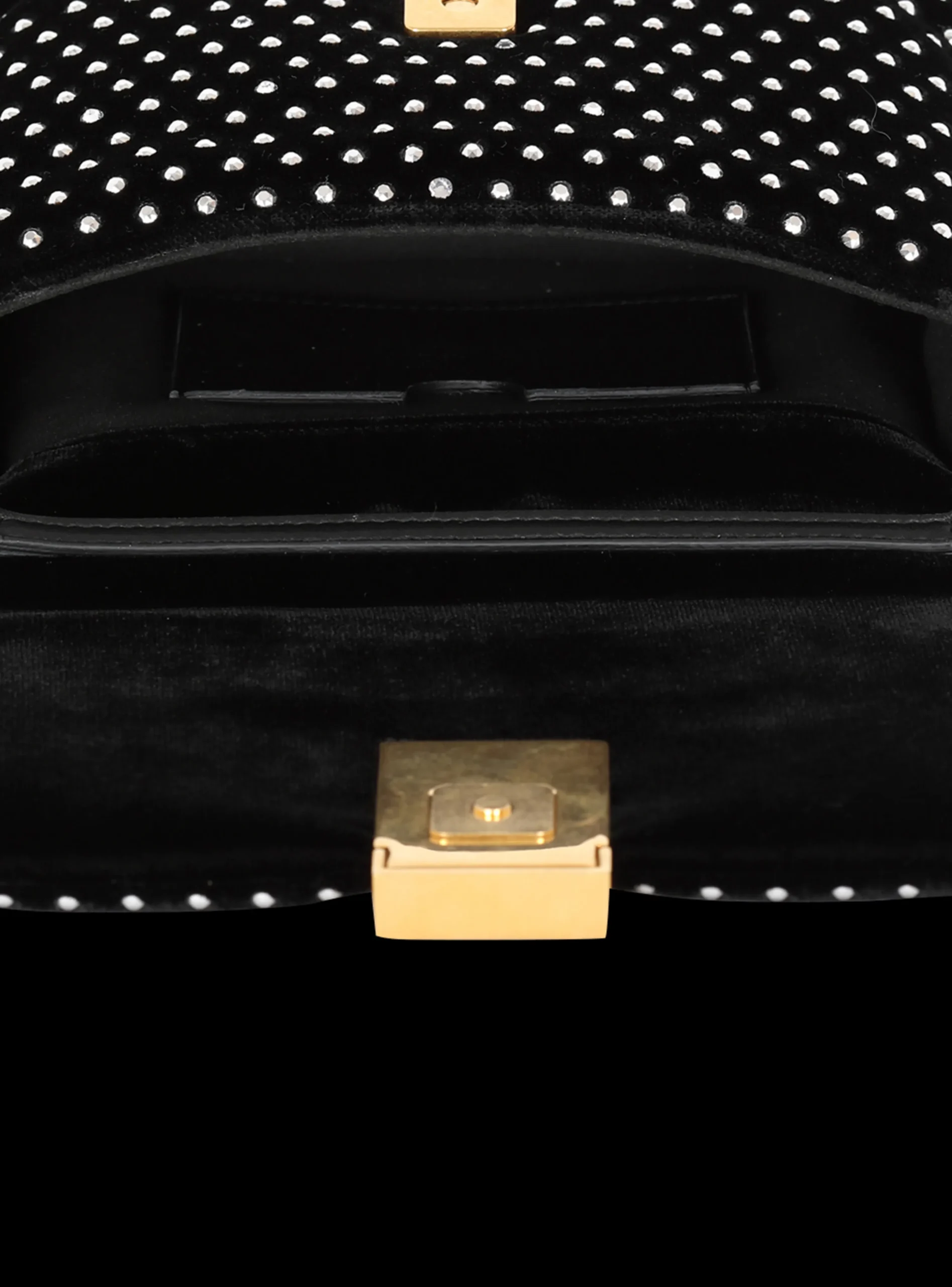 Women Balmain 1945 Soft Mini Velvet And Crystal Bag