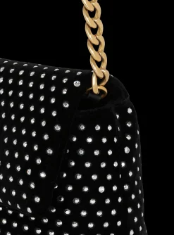 Women Balmain 1945 Soft Mini Velvet And Crystal Bag