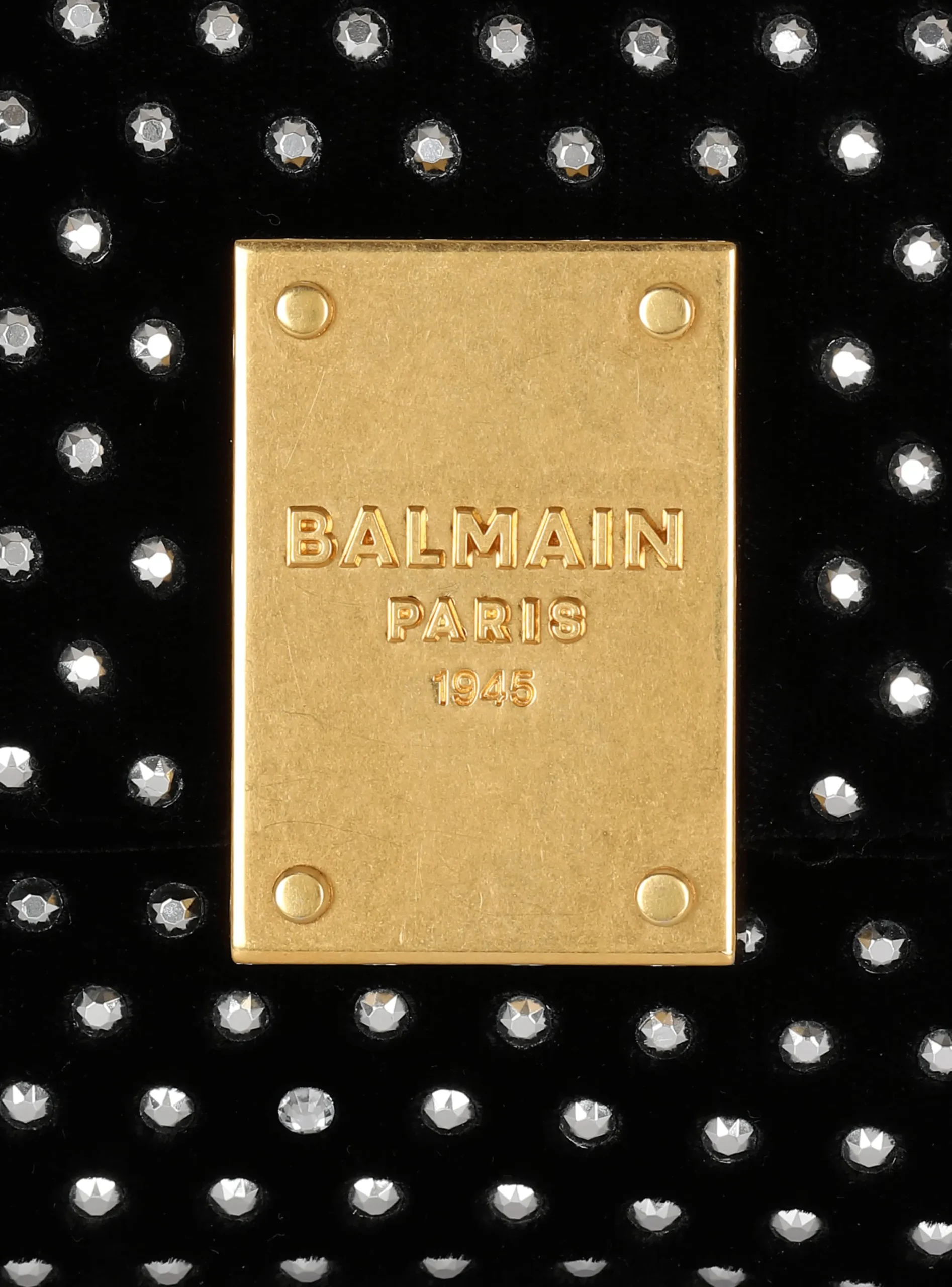 Women Balmain 1945 Soft Mini Velvet And Crystal Bag
