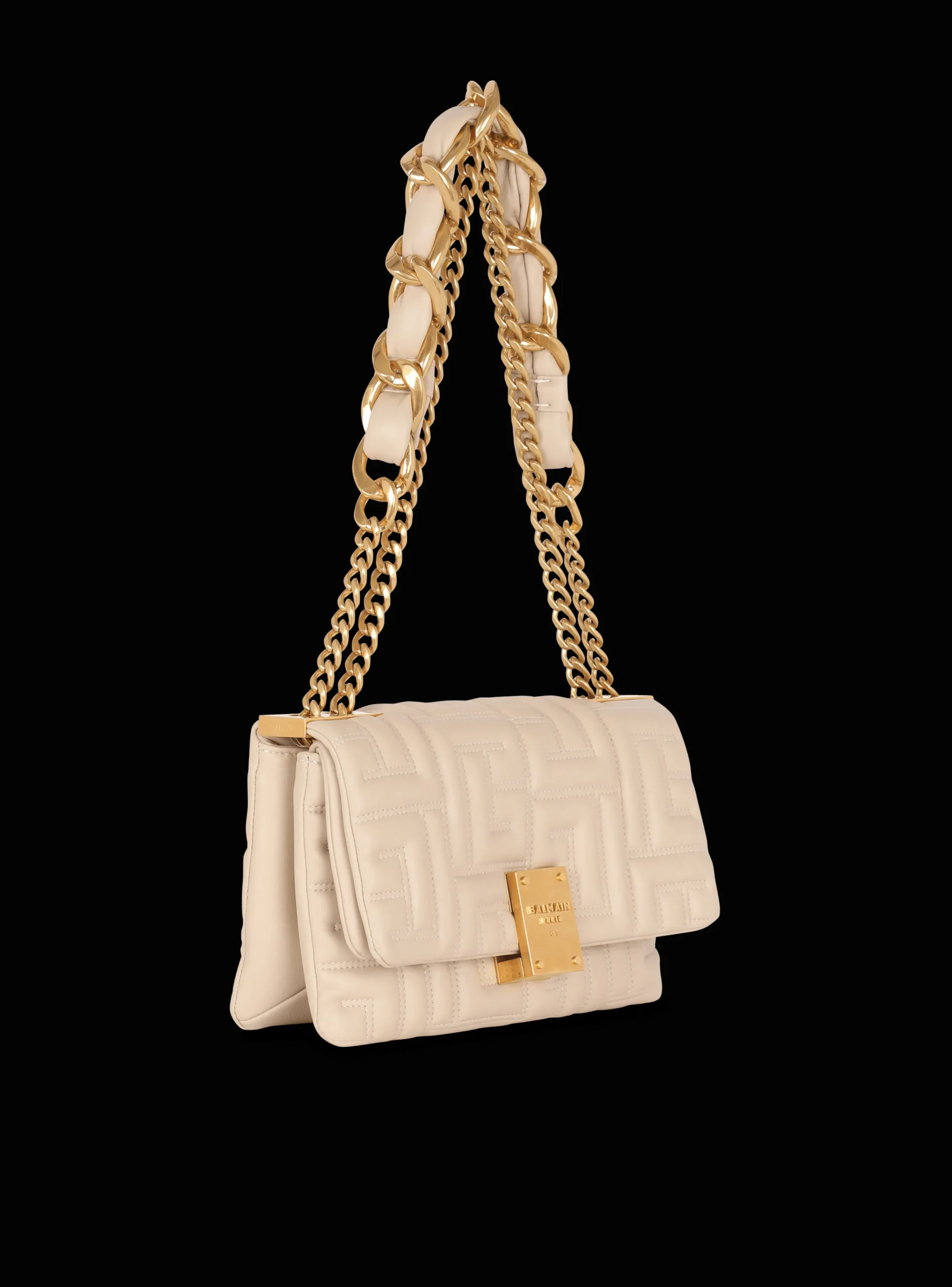 Women Balmain 1945 Soft Small Bag In Quilted Leather