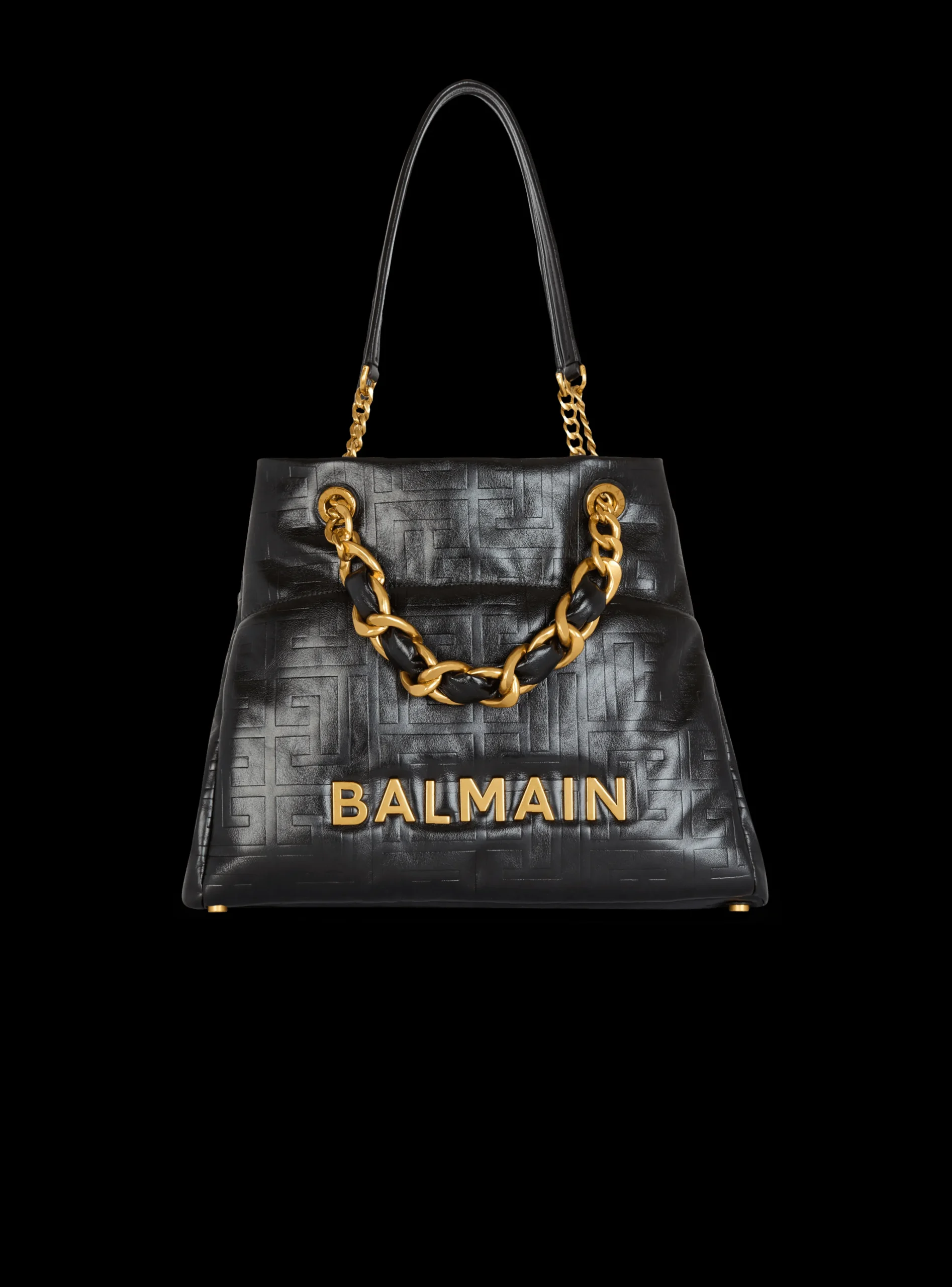 Balmain 1945 Soft Tote Bag In Crackled Calfskin