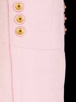 Women Balmain 1945 Soft Tote Bag In Embossed Grained Calfskin With A PB Labyrinth Monogram