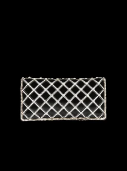 Women Balmain 1945 Soft Velvet And Pearl Clutch