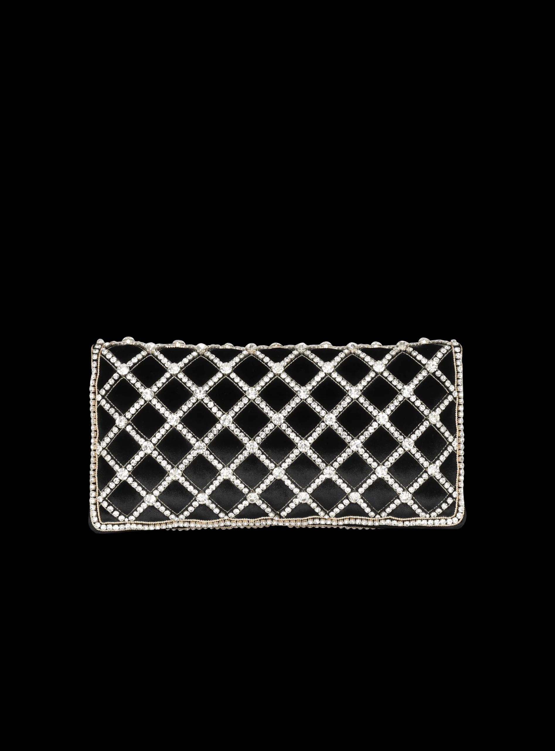 Women Balmain 1945 Soft Velvet And Pearl Clutch