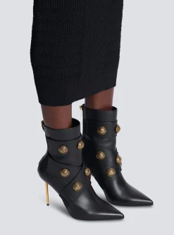 Women Balmain Alma Leather Ankle Boots