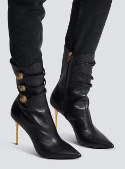 Women Balmain Alma Leather Ankle Boots