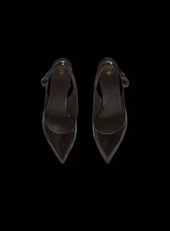 Women Balmain Alma Patent Leather Slingbacks