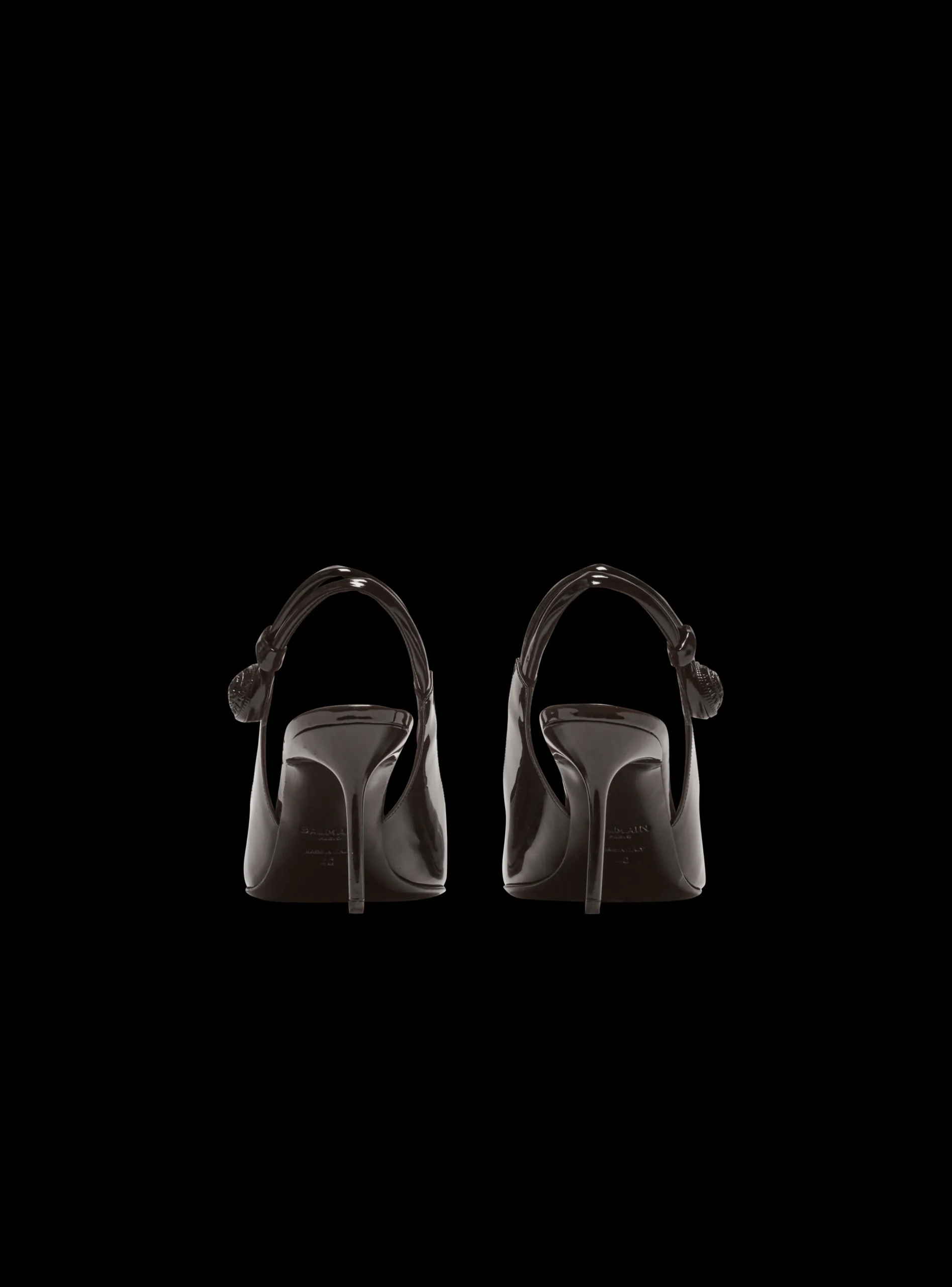 Women Balmain Alma Patent Leather Slingbacks