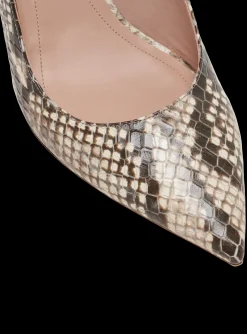 Women Balmain Alma Snakeskin-effect Leather Slingbacks