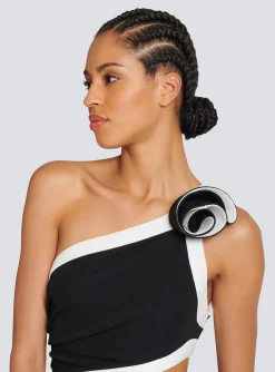 Women Balmain Asymmetric Dress With Rose Detail