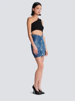 Women Balmain Asymmetric Knit Top With Buttons