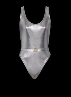 Women Balmain B Metallic Swimsuit