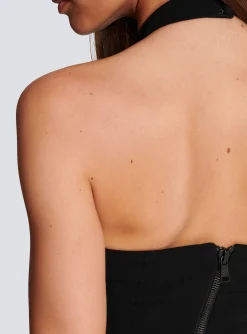 Women Balmain Backless Baroque Embroidered Top