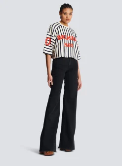 Women Balmain Baseball Cropped T-Shirt