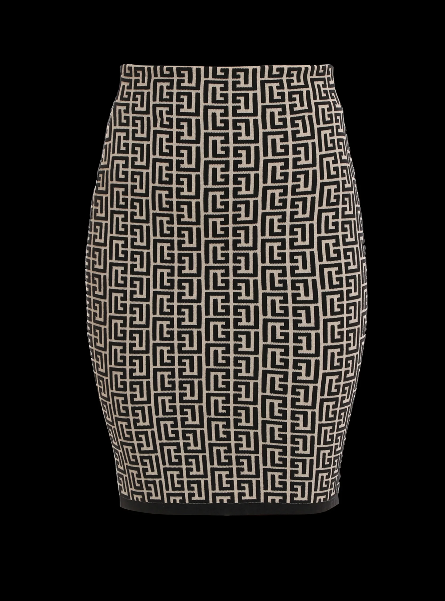 Women Balmain Bicolor Jacquard Knit Skirt