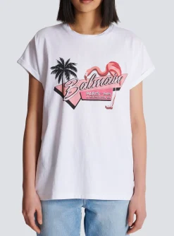 Women Balmain Flamingo T-shirt