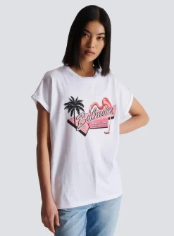 Women Balmain Flamingo T-shirt