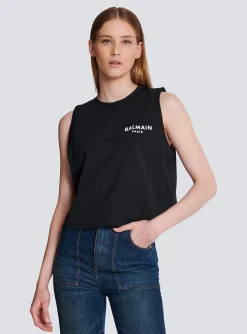 Women Balmain Flocked Tank Top