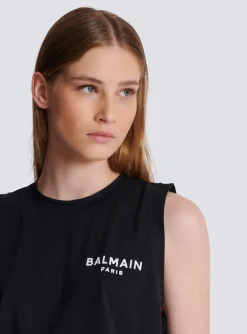 Women Balmain Flocked Tank Top