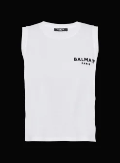 Women Balmain Flocked Tank Top