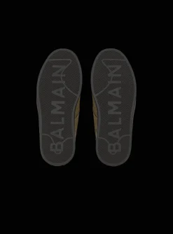 Balmain Logo Print Canvas B-Court Sneakers
