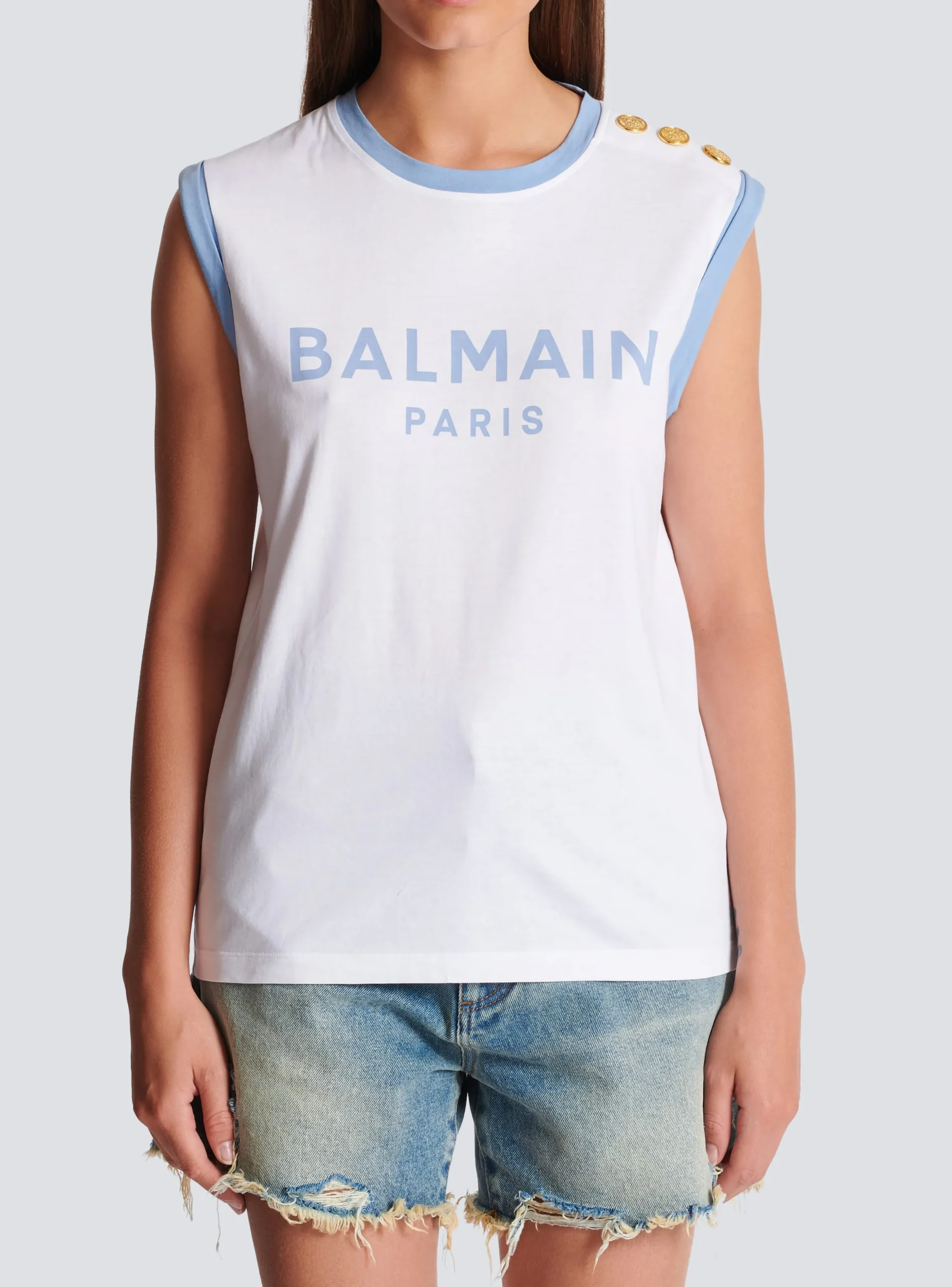 Women Balmain Paris 3-button Tank Top