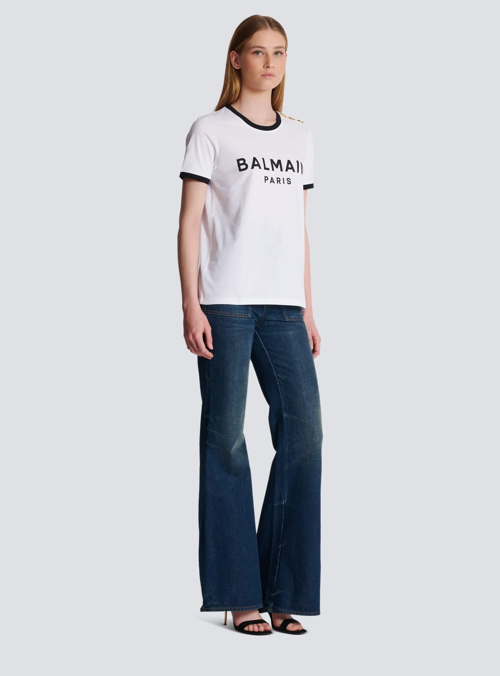 Women Balmain Paris 3-button T-shirt