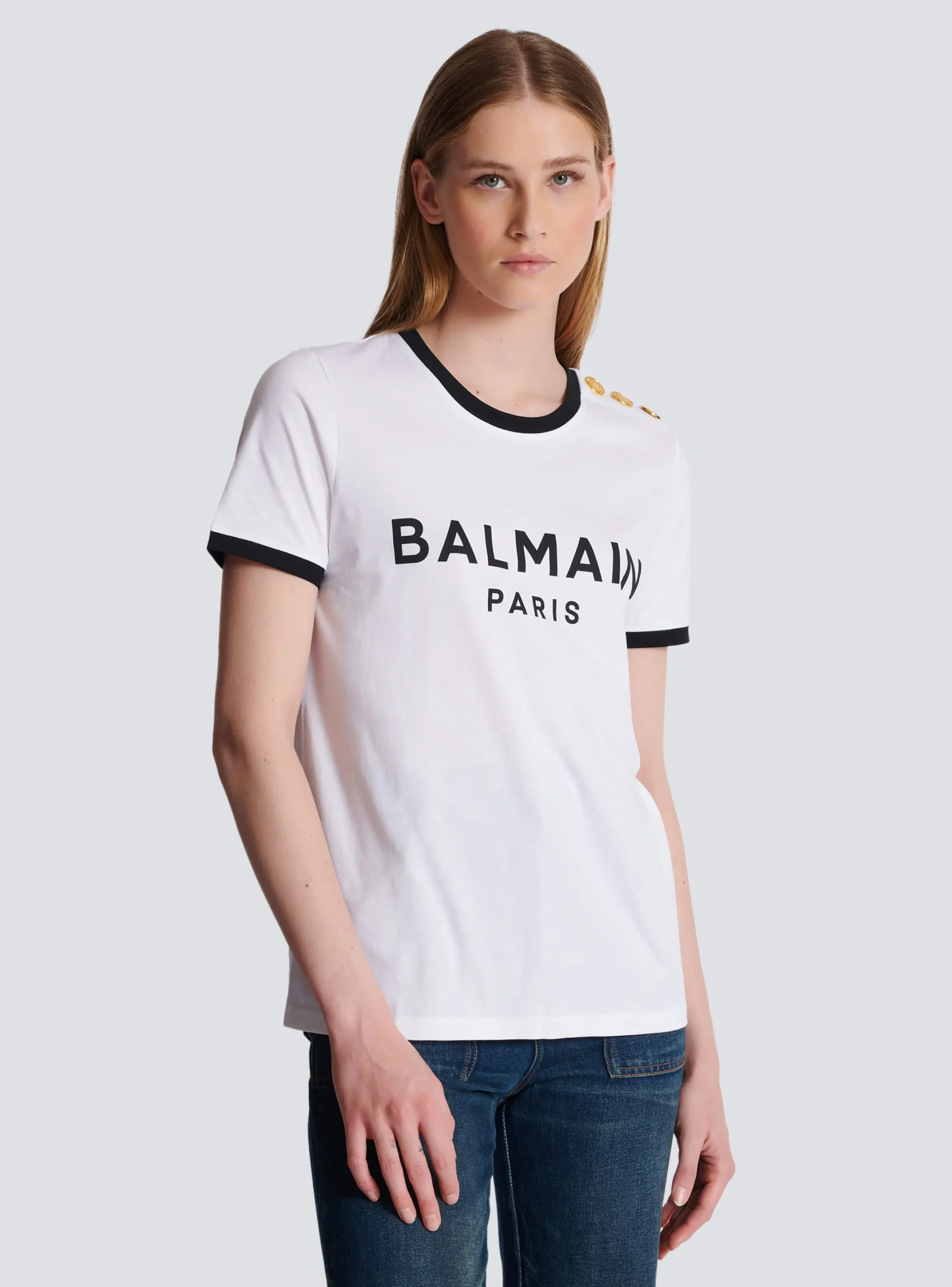 Women Balmain Paris 3-button T-shirt