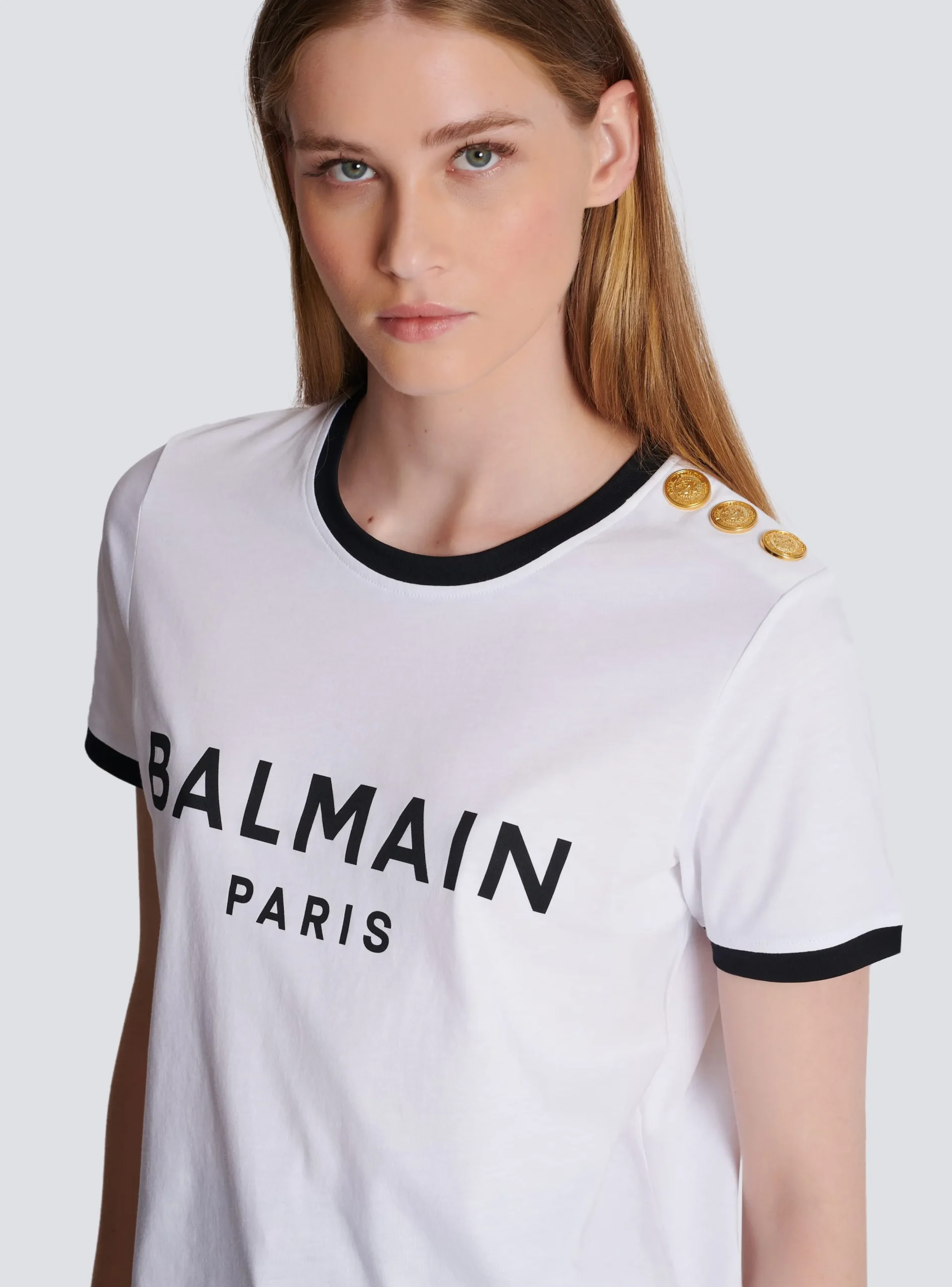 Women Balmain Paris 3-button T-shirt