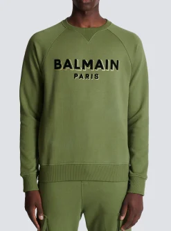 Balmain Paris Flocked Sweatshirt