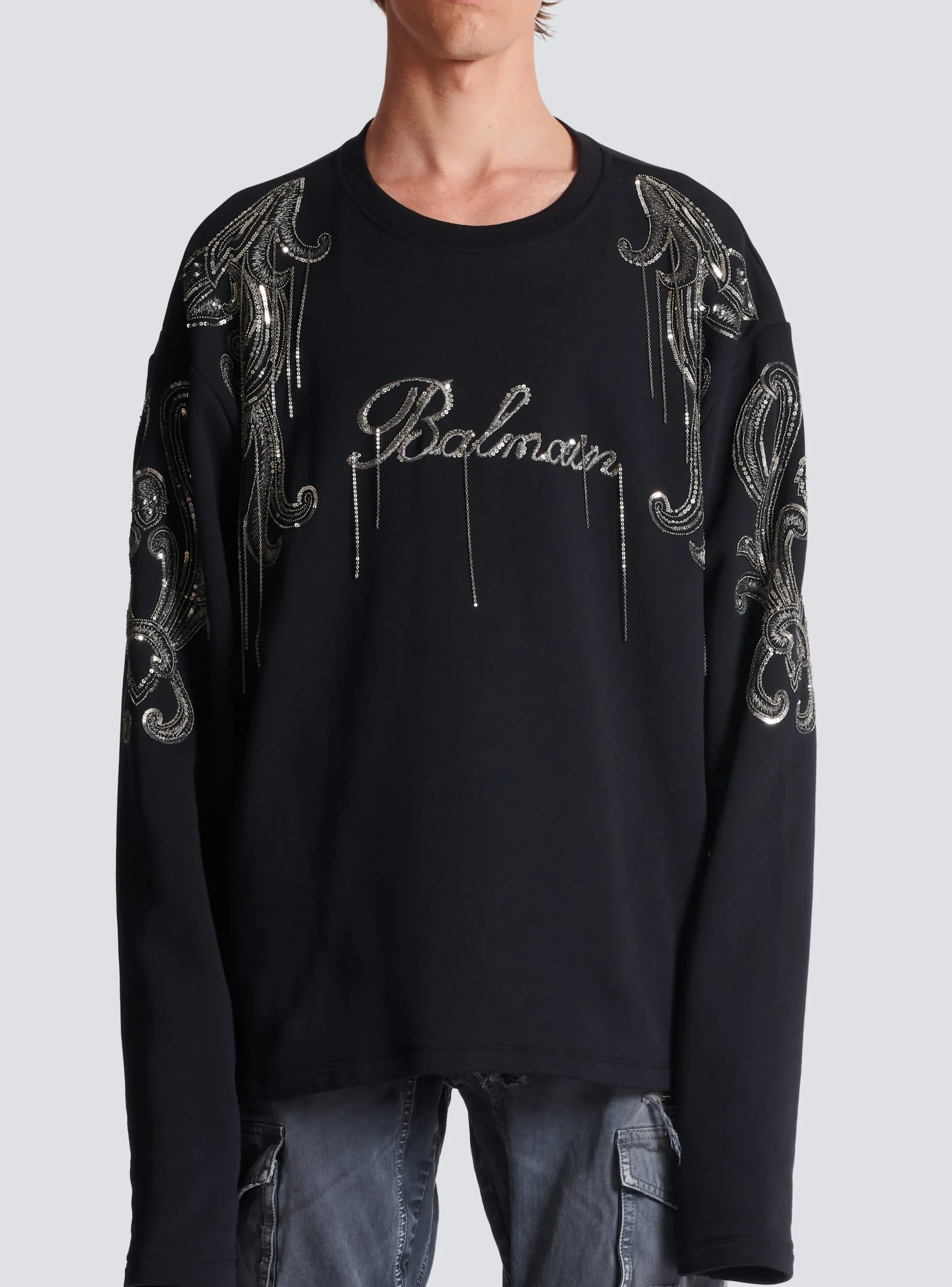 Balmain Signature Chain Embroidered Sweater