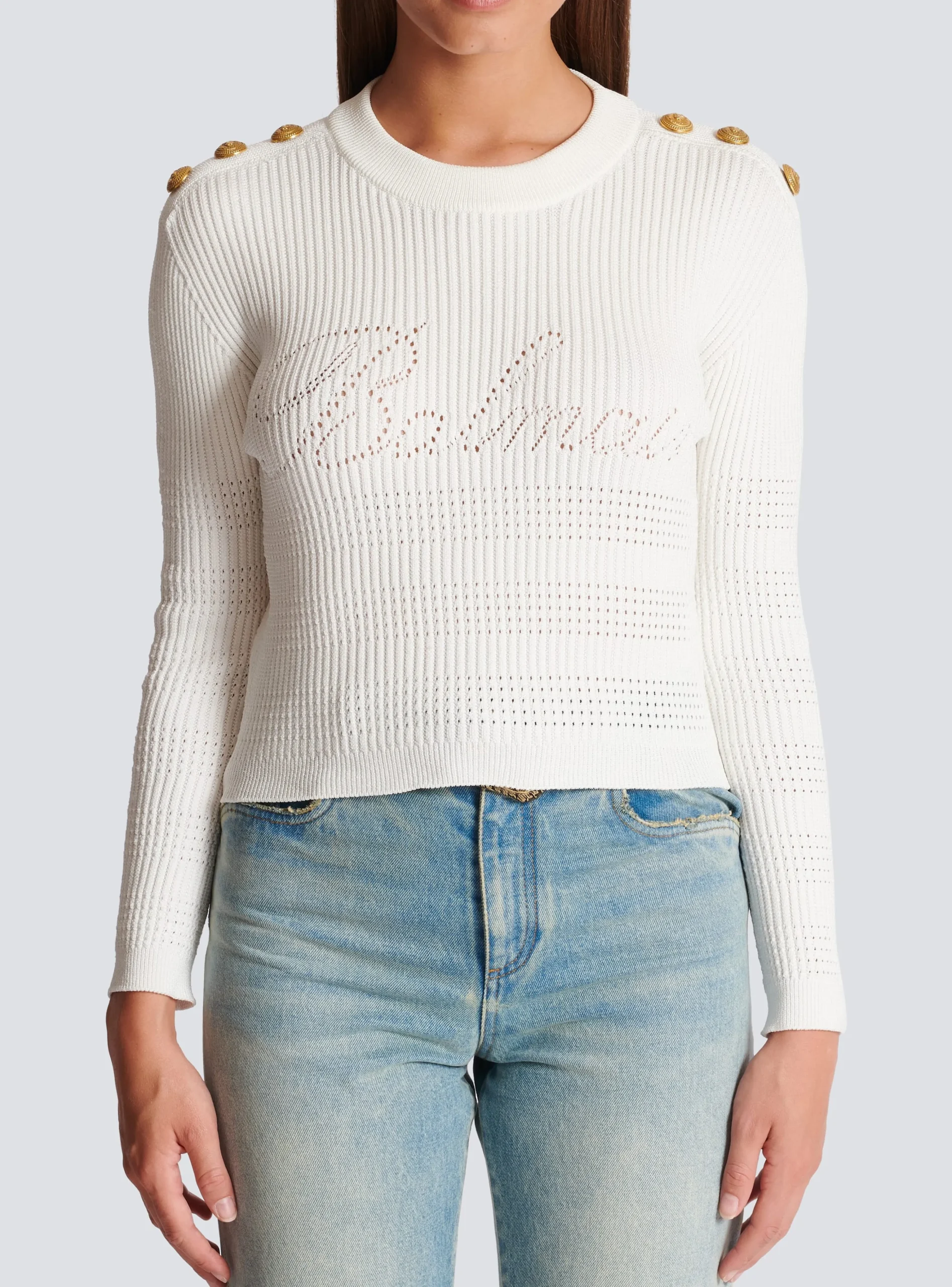 Women Balmain Signature Knit Jumper