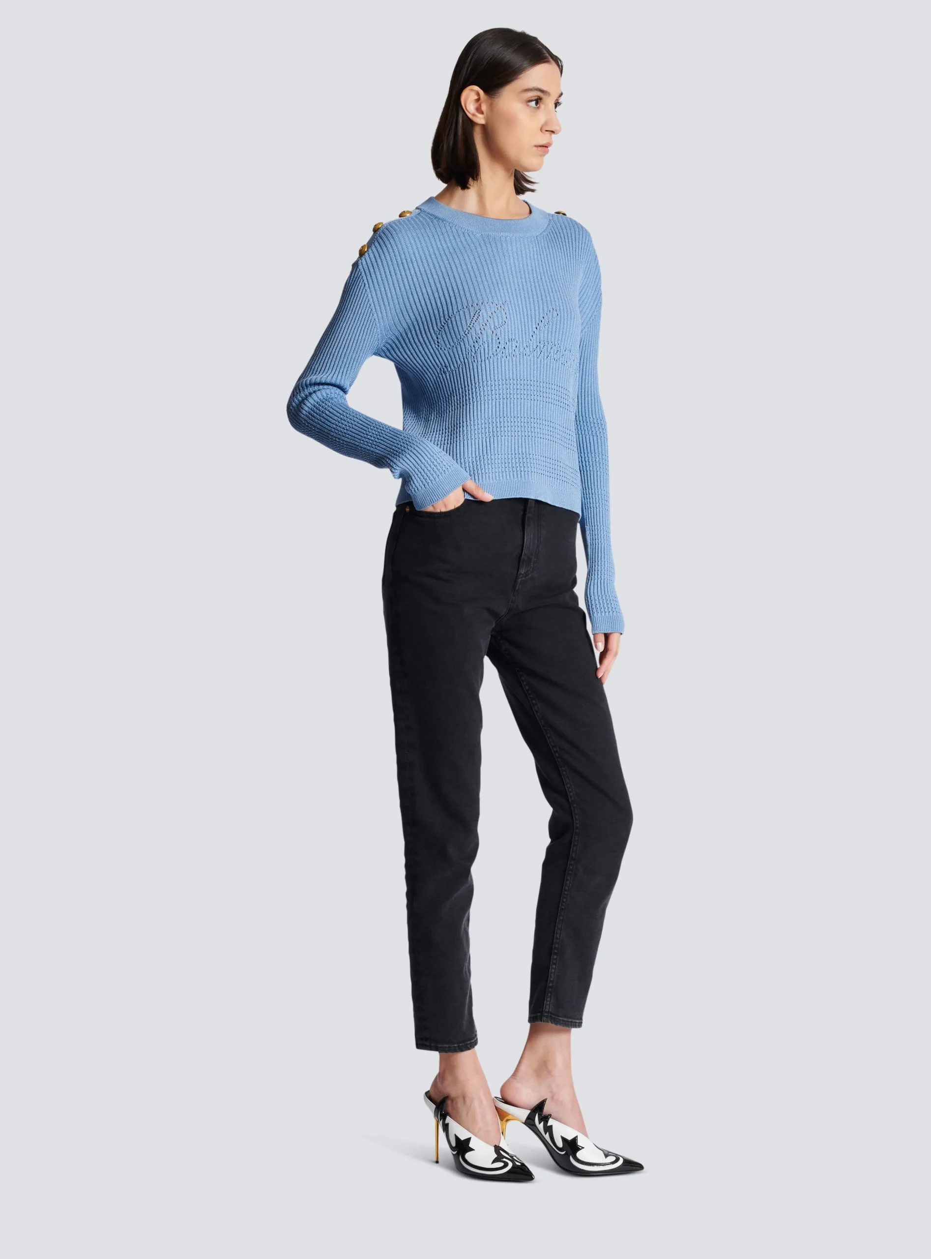 Women Balmain Signature Knit Jumper