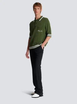 Balmain Signature Knit Polo Shirt