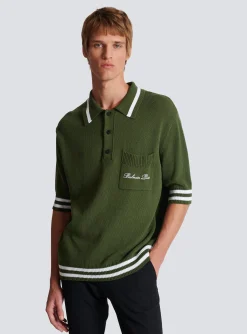 Balmain Signature Knit Polo Shirt