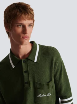 Balmain Signature Knit Polo Shirt