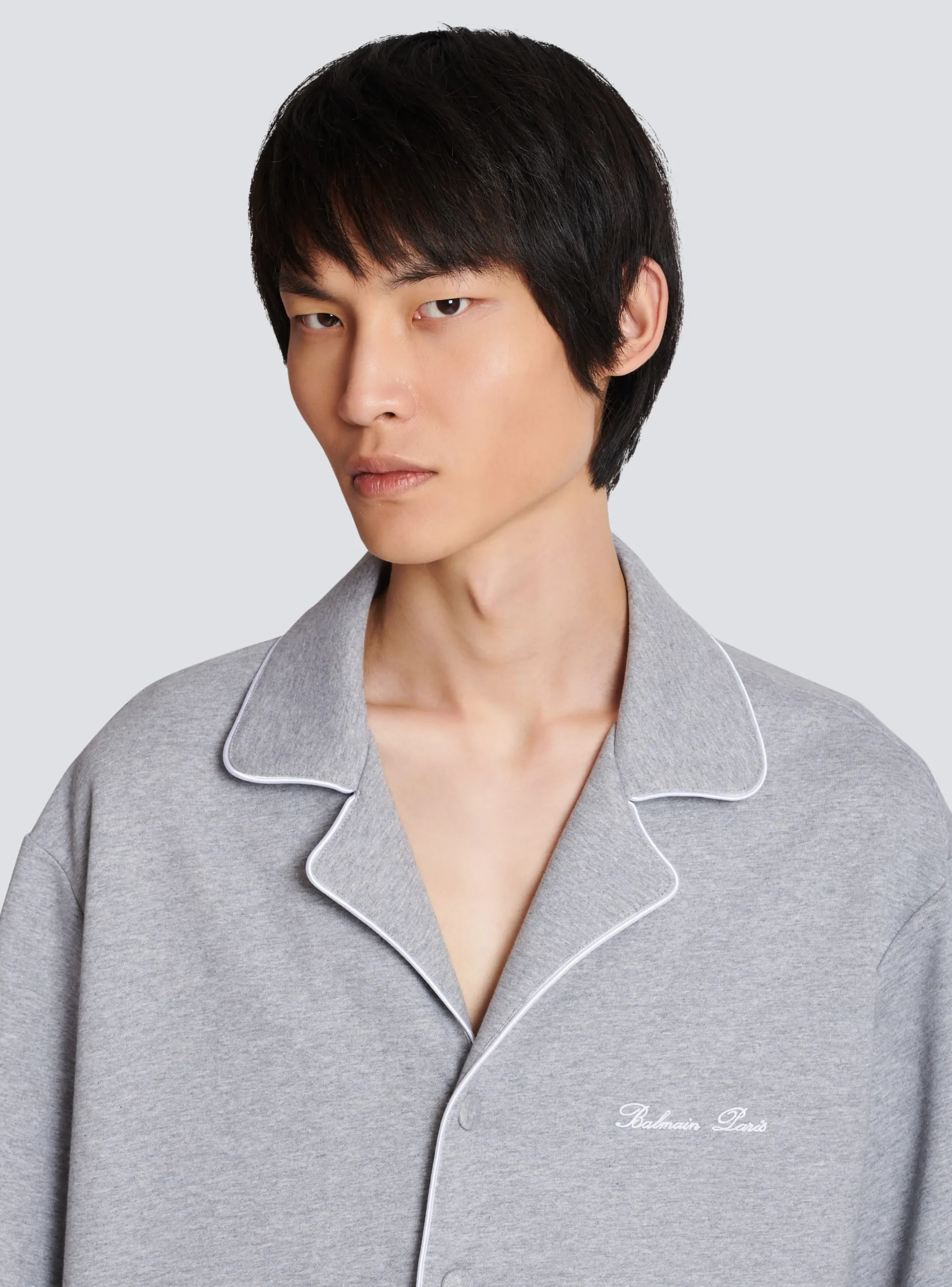 Balmain Signature Short-sleeved Shirt In Jersey