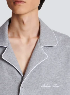 Balmain Signature Short-sleeved Shirt In Jersey