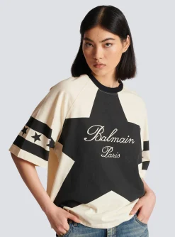 Women Balmain Signature Stars T-shirt