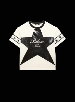 Kids Balmain Signature Stars T-shirt