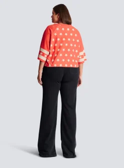 Women Balmain Signature Stars T-shirt